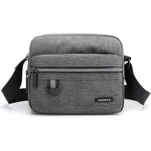 Small Canvas Crossbody Bag for Men B-grey